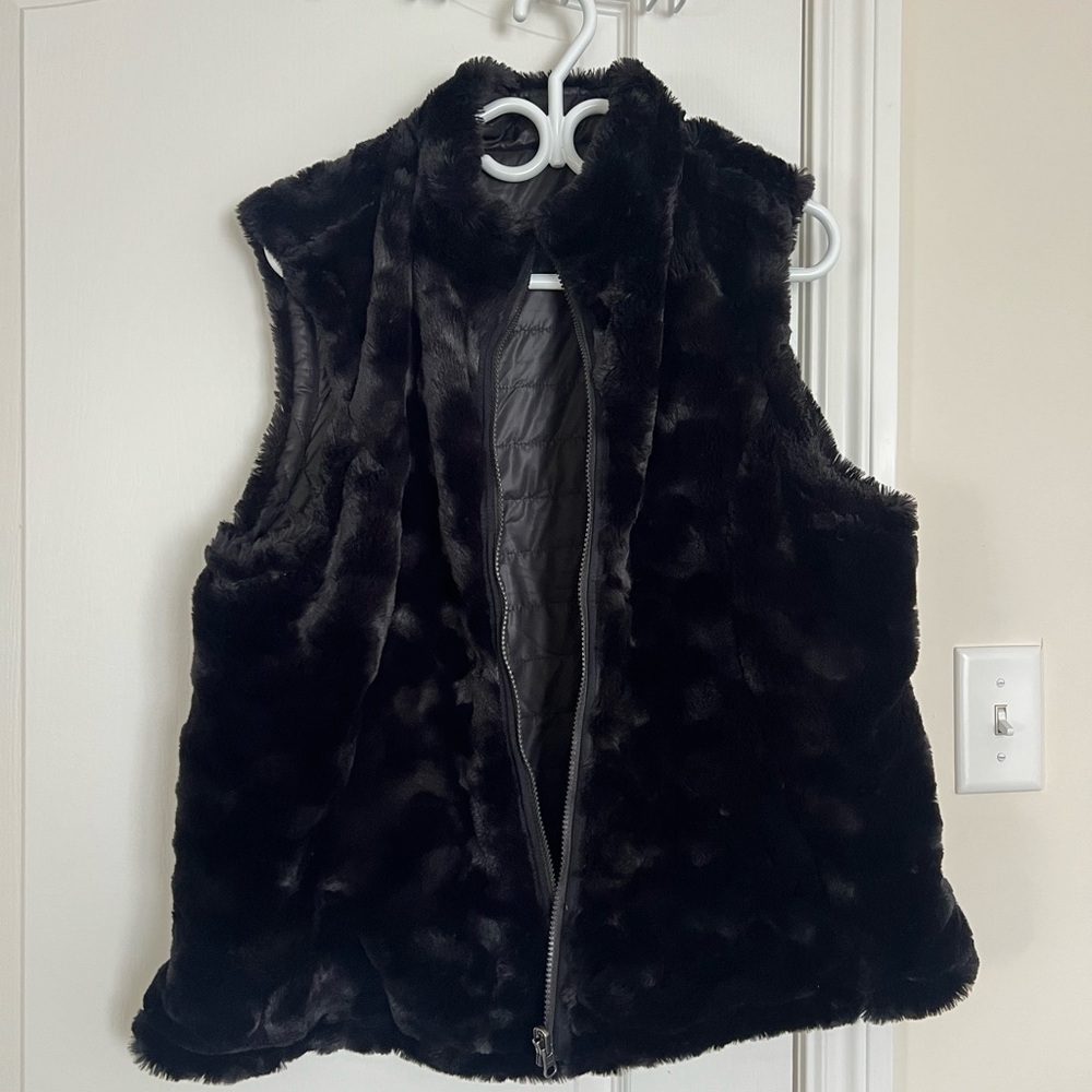 Black Faux Fur Vest